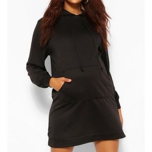 Boohoo Maternity Hooded Sweatshirt Dress